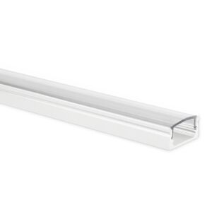 Profilé ruban LED Potenza blanc plat 1m avec couvercle transparent