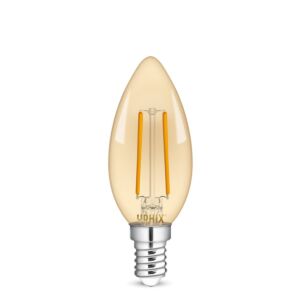 Ampoule LED E14 flamme Filament Polaris ambré 2,5W 1800K