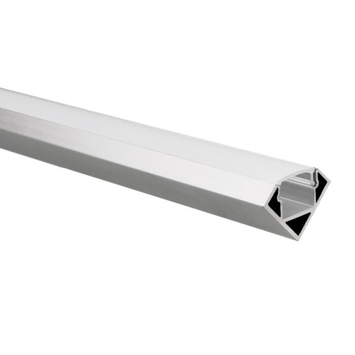 Profilé ruban LED Tarenta aluminium angle droit 1m avec couvercle transparent