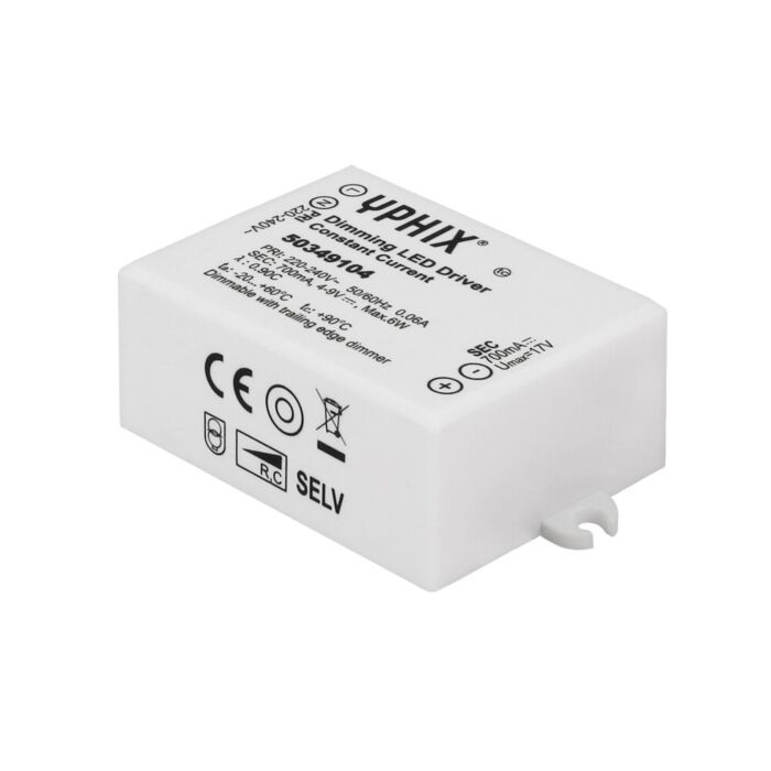 Driver LED YPHIX dimmable 700mA 4-9V max. 6 watts (IP65)
