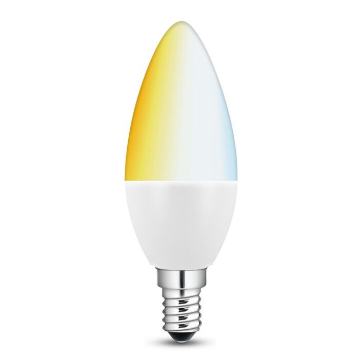 Ampoule LED connectée E14 flamme 5,8W blanc chaud blanc froid et
